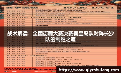 战术解读：全国街舞大赛决赛秦皇岛队对阵长沙队的制胜之道